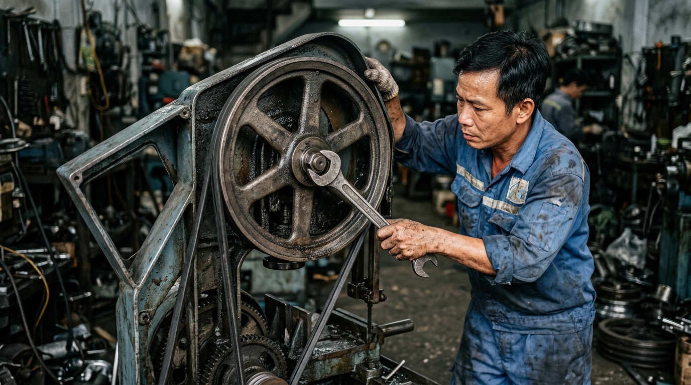 Hướng Dẫn Cân Chỉnh Puly Máy Cưa Vòng Tránh Rớt Lưỡi